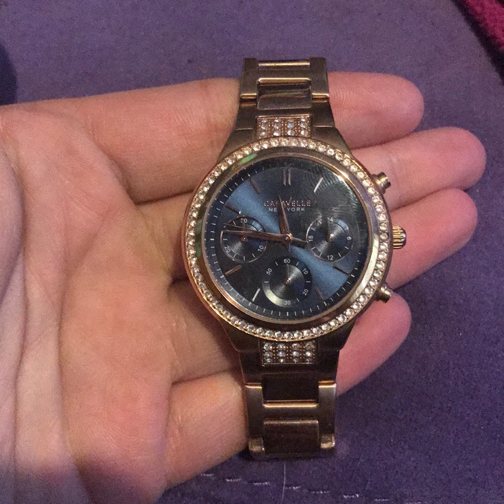 Caravelle new york rose gold watch